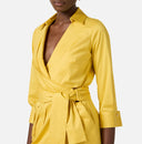 Rochie ELISABETTA FRANCHI, Elegant dress with waist belt, Galben