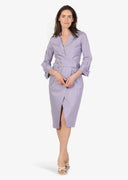 Rochie ELISABETTA FRANCHI, Elegant dress with waist belt and front slit, Violet