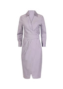 Rochie ELISABETTA FRANCHI, Elegant dress with waist belt and front slit, Violet