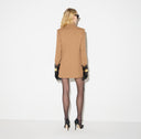 Rochie ELISABETTA FRANCHI,  Flowing gabardine dress, Bej
