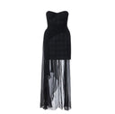 Rochie ELISABETTA FRANCHI,  Tweed mini dress with sash, Negru