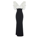 Rochie ELISABETTA FRANCHI, Red Carpet dress in lightweight crêpe and gazar fabrics