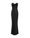 Rochie ELISABETTA FRANCHI, Red Carpet dress in satin fabric, Negru