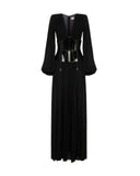 Rochie ELISABETTA FRANCHI, Red Carpet dress in lamé-effect jersey, Negru