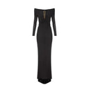 Rochie ELISABETTA FRANCHI, dress in lightweight crêpe jersey, Negru