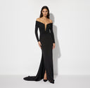 Rochie ELISABETTA FRANCHI, dress in lightweight crêpe jersey, Negru