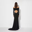 Rochie ELISABETTA FRANCHI, dress in lightweight crêpe jersey, Negru