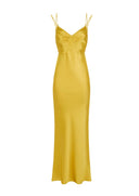 Rochie ELISABETTA FRANCHI, twisted strap maxi dress, Galben