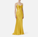 Rochie ELISABETTA FRANCHI, twisted strap maxi dress, Galben