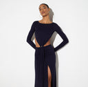 Rochie ELISABETTA FRANCHI, in jersey fabric with cut-outs, Bleumarin