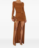 Rochie ELISABETTA FRANCHI, Red Carpet dress in crêpe jersey, Maro