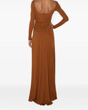 Rochie ELISABETTA FRANCHI, Red Carpet dress in crêpe jersey, Maro