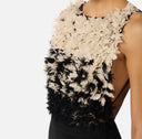 Rochie ELISABETTA FRANCHI, Red Carpet tulle and lurex jersey dress, Negru