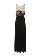 Rochie ELISABETTA FRANCHI, Red Carpet tulle and lurex jersey dress, Negru
