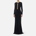 Rochie ELISABETTA FRANCHI, Red Carpet dress in cupro jersey fabric, Negru