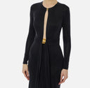 Rochie ELISABETTA FRANCHI, Red Carpet dress in cupro jersey fabric, Negru