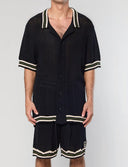 Camasa AINKER, 802 Black Knit Button Shirt