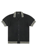 Camasa AINKER, 802 Black Knit Button Shirt