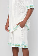 Camasa AINKER,  White Knit Button Shirt