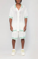 Camasa AINKER,  White Knit Button Shirt