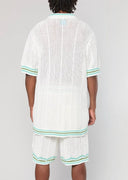 Camasa AINKER,  White Knit Button Shirt