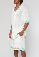 Camasa AINKER,  White Knit Button Shirt