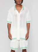 Camasa AINKER,  White Knit Button Shirt