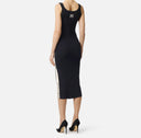 Rochie ELISABETTA FRANCHI, Dress in knit fabric with shiny viscose bands, Negru