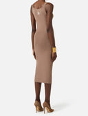 Rochie ELISABETTA FRANCHI, Abito Midi Maglia Viscosa Bande