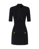 Rochie ELISABETTA FRANCHI, Mini dress in knit fabric with jewel buttons