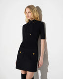 Rochie ELISABETTA FRANCHI, Mini dress in knit fabric with jewel buttons