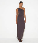 Rochie ELISABETTA FRANCHI, Red Carpet knit dress with zip,Dark Chocolate 4