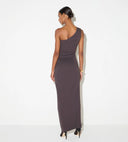 Rochie ELISABETTA FRANCHI, Red Carpet knit dress with zip,Dark Chocolate 5
