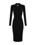 Rochie ELISABETTA FRANCHI, Knit dress with openwork embroideries