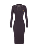 Rochie ELISABETTA FRANCHI, Knit dress with openwork embroideries