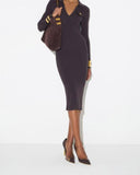 Rochie ELISABETTA FRANCHI, Knit dress with openwork embroideries