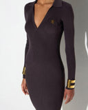 Rochie ELISABETTA FRANCHI, Knit dress with openwork embroideries