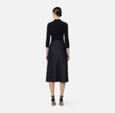 Rochie ELISABETTA FRANCHI, Satin dress in knit fabric with micro-braids, Negru