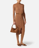 Rochie ELISABETTA FRANCHI, Dress in openwork knit fabric with jewel belt
