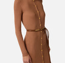 Rochie ELISABETTA FRANCHI, Dress in openwork knit fabric with jewel belt