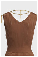 Rochie ELISABETTA FRANCHI, Dress in openwork knit fabric with jewel detail, Maro