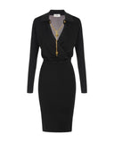 Rochie ELISABETTA FRANCHI, Viscose yarn dress with jewel chain