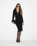 Rochie ELISABETTA FRANCHI, Viscose yarn dress with jewel chain