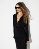 Rochie ELISABETTA FRANCHI, Viscose yarn dress with jewel chain