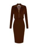 Rochie ELISABETTA FRANCHI, Viscose yarn dress with jewel chain