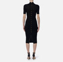 Rochie ELISABETTA FRANCHI, Knit dress with transparency details, Negru