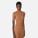 Rochie ELISABETTA FRANCHI, Knit dress with transparency details, Maro