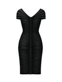 Rochie ELISABETTA FRANCHI, Cotton thread and viscose dress, Negru