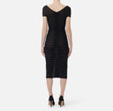 Rochie ELISABETTA FRANCHI, Cotton thread and viscose dress, Negru