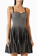 Rochie ELISABETTA FRANCHI, Dress in two-colour knit fabric, Black